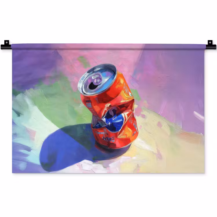 Frisdrank - Blik - Paars Wandkleed katoen klein -zz3d