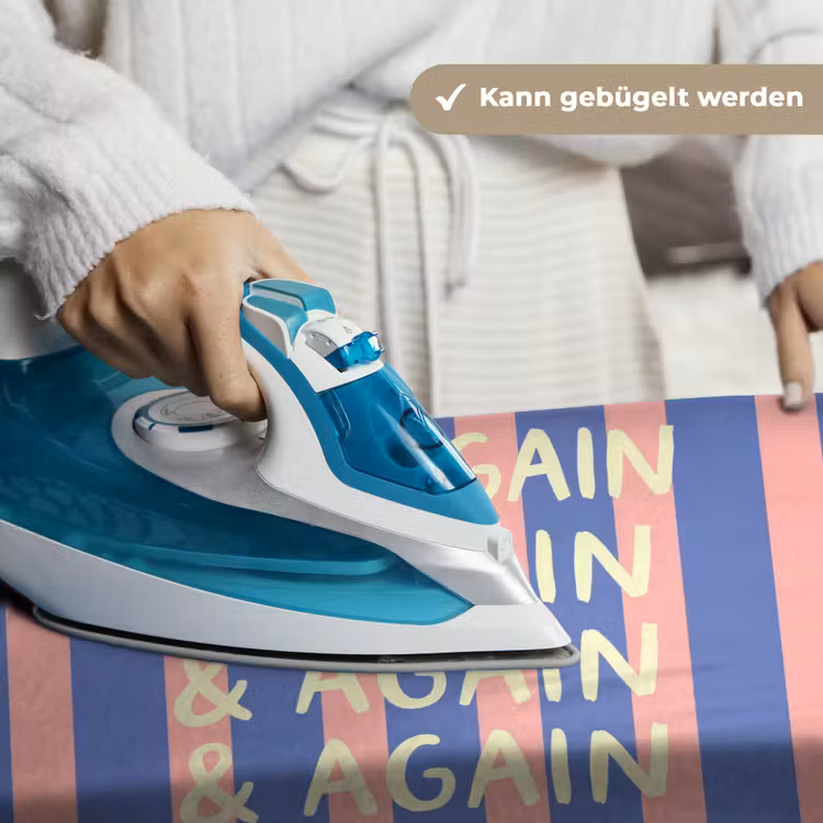 Try again - Strepen - Roze - Verticaal - Blauw Wandkleed katoen klein -tsfeer9_DE