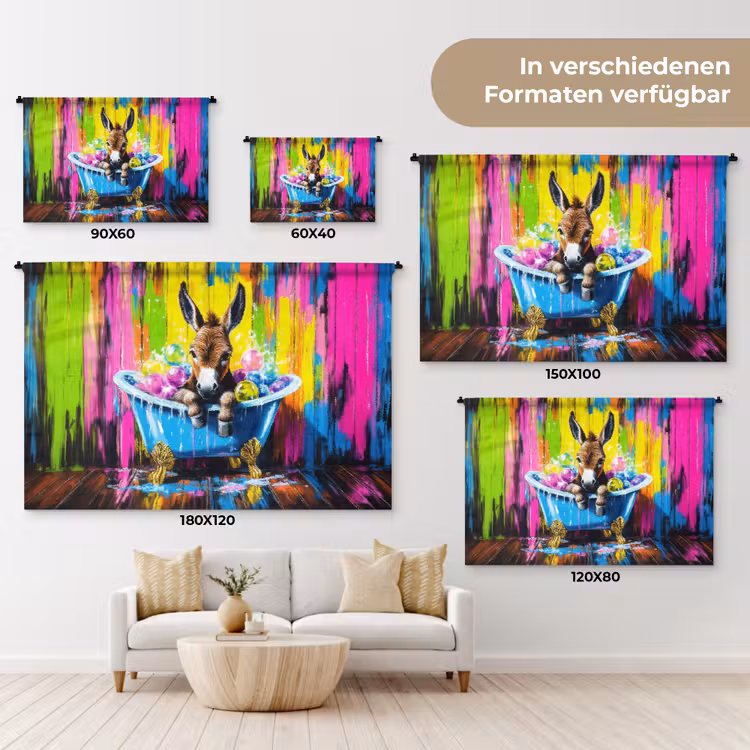 Ezel - Badkuip - Roze - Schuim Wandkleed katoen klein -tsfeer8_DE