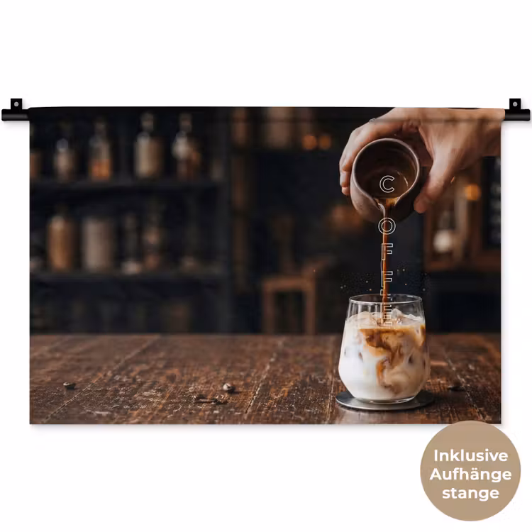 Espresso - Melk - Café Wandkleed katoen klein -t3d_DE