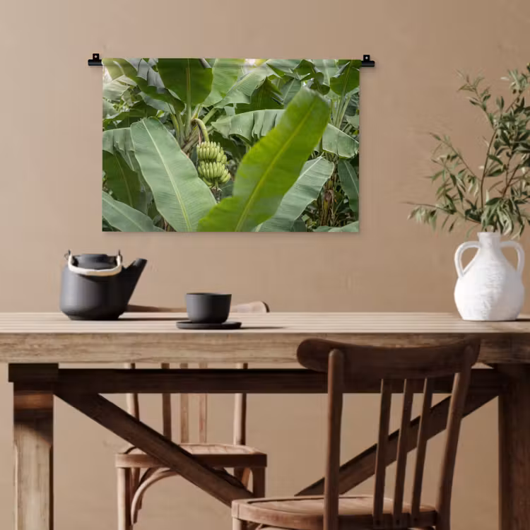 Eten - Bananen - Plantage - Groen Wandkleed katoen klein -sfeer6