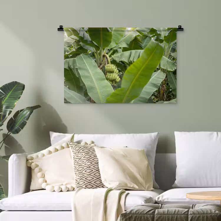 Eten - Bananen - Plantage - Groen Wandkleed katoen klein -sfeer7