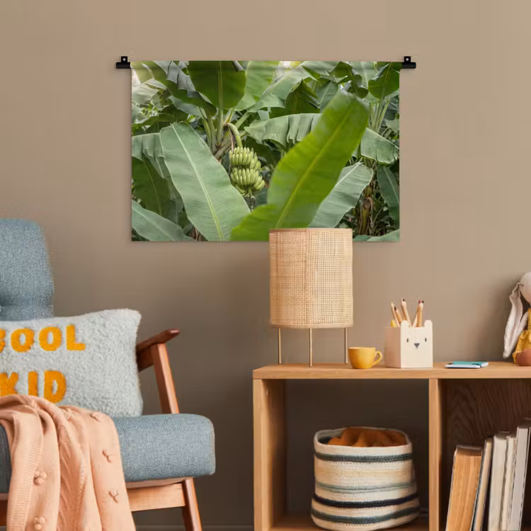 Eten - Bananen - Plantage - Groen Wandkleed katoen klein -wsfeer4_kind