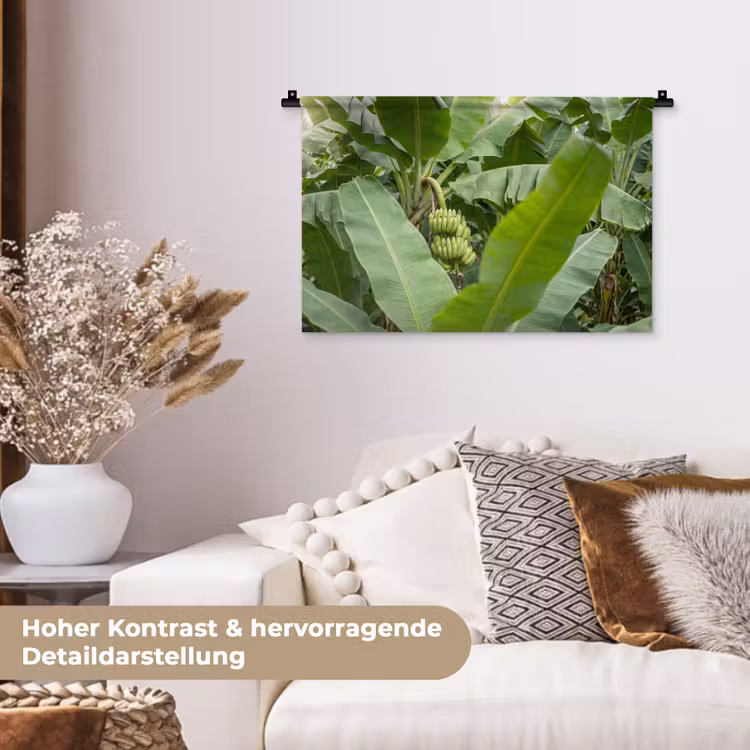 Eten - Bananen - Plantage - Groen Wandkleed katoen klein -tsfeer1_DE