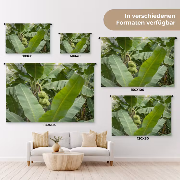 Eten - Bananen - Plantage - Groen Wandkleed katoen klein -tsfeer8_DE