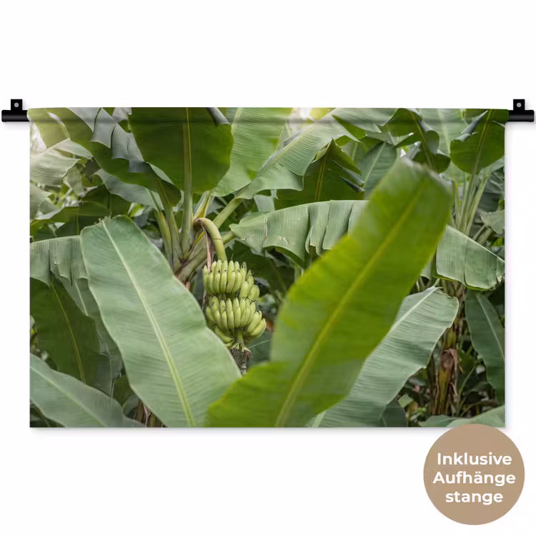 Eten - Bananen - Plantage - Groen Wandkleed katoen klein -t3d_DE