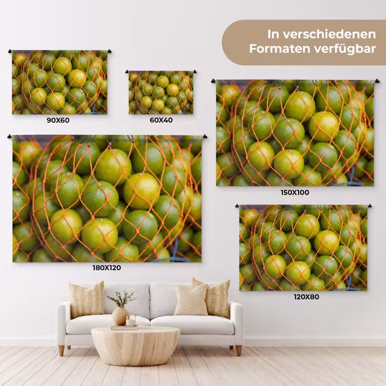 Eten - Net - Groen - Markt Wandkleed katoen klein -tsfeer8_DE