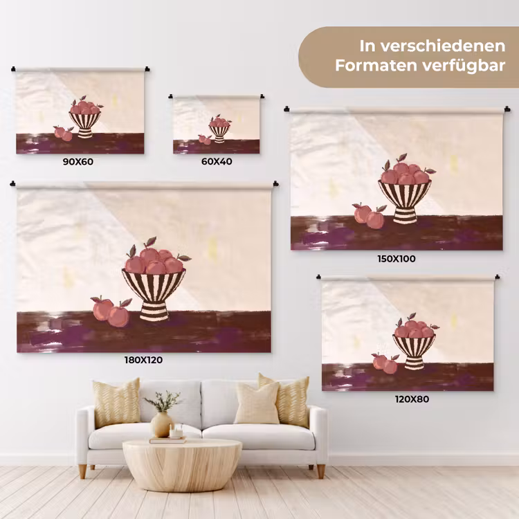 Eten - Schaal - Stilleven - Modern - Rood Wandkleed katoen klein -tsfeer8_DE