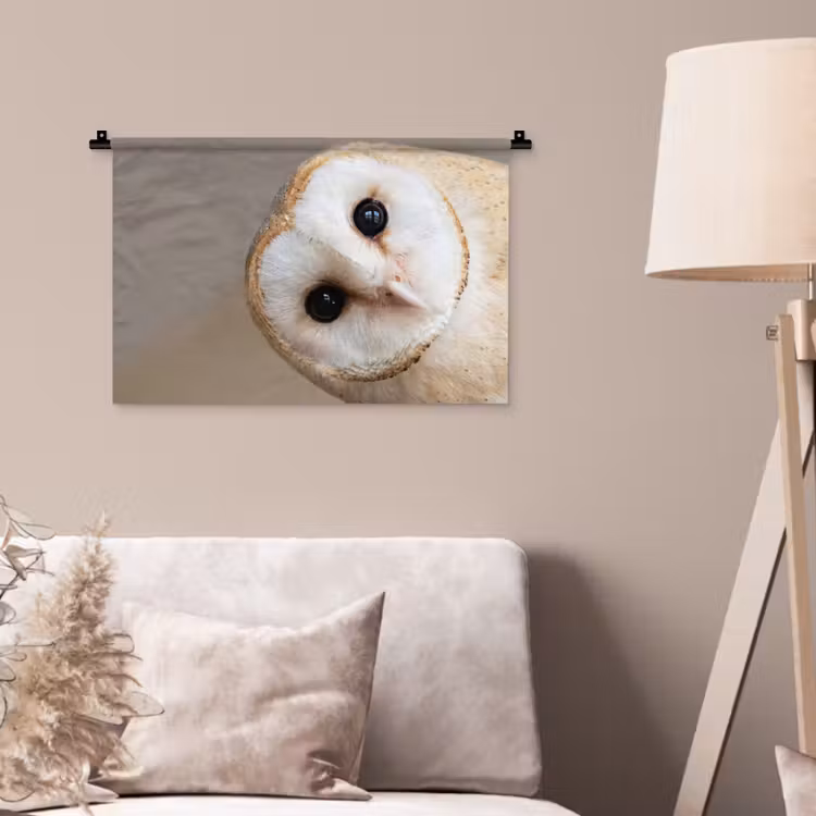 Uil - Bruin - Wit Wandkleed katoen klein -sfeer4