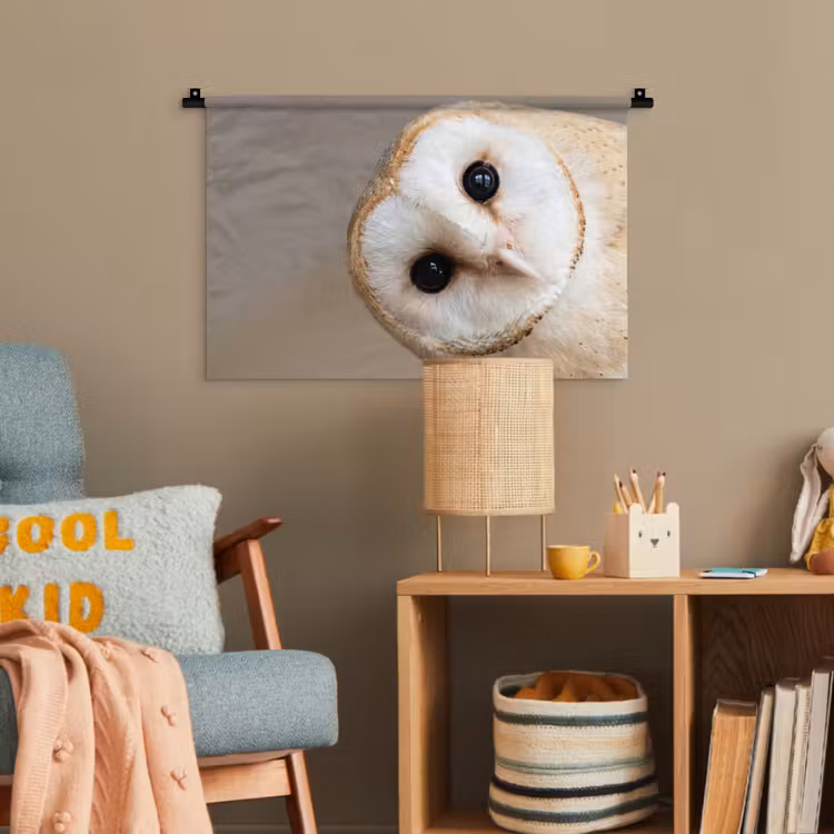 Uil - Bruin - Wit Wandkleed katoen klein -wsfeer4_kind