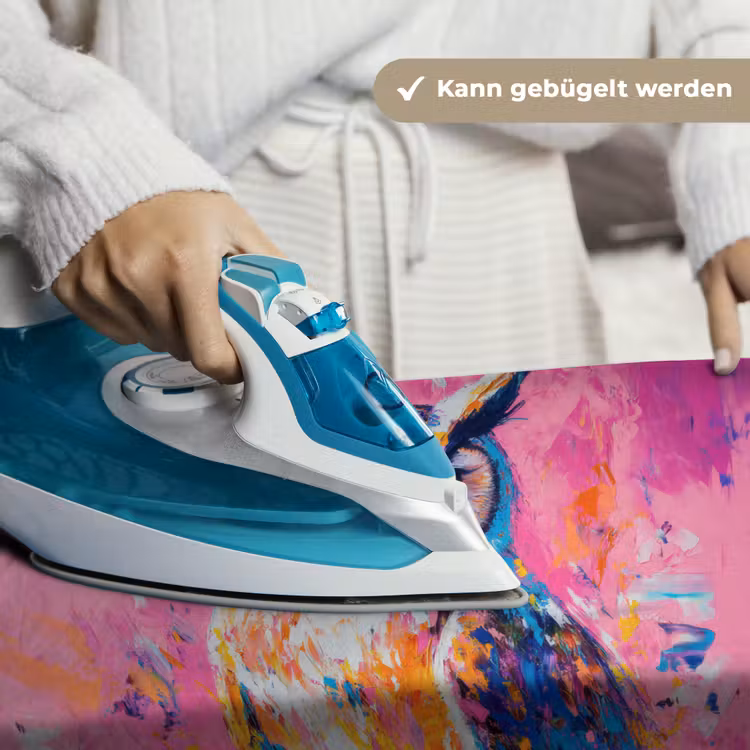 Uil - Roze - Blauw - Verf - Abstract Wandkleed katoen klein -tsfeer9_DE