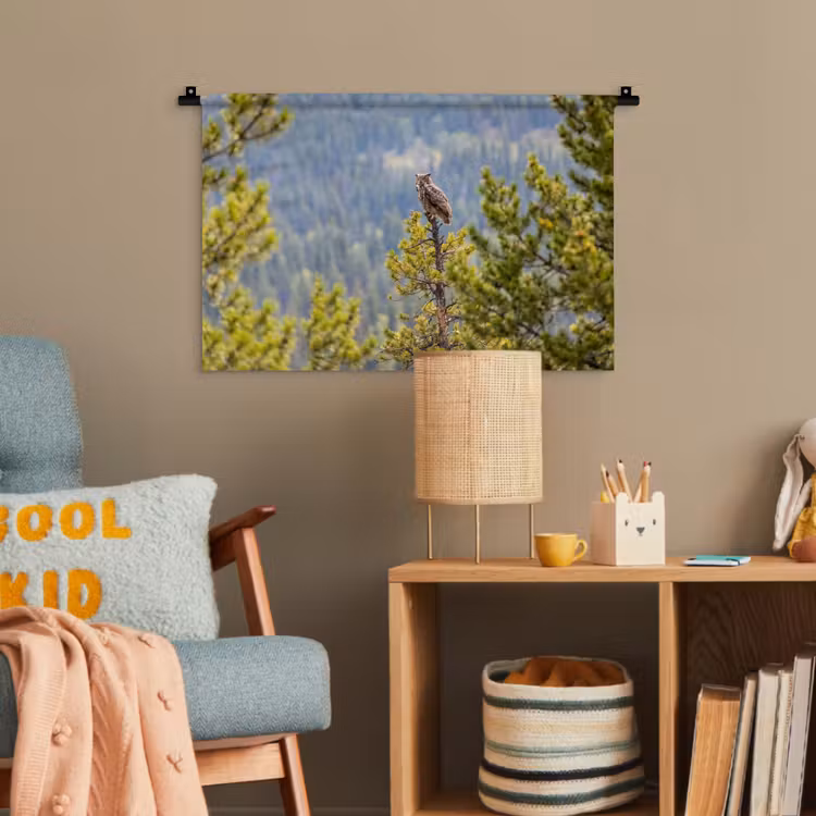 Uil - Oehoe - Bomen - Natuur Wandkleed katoen klein -wsfeer4_kind