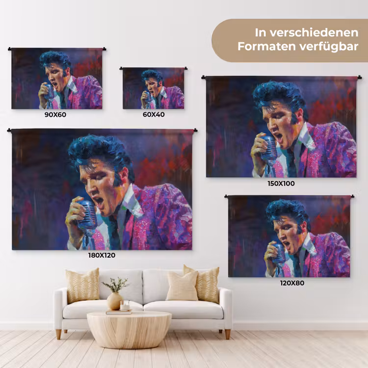 Expressief - Microfoon - Paars Wandkleed katoen klein -tsfeer8_DE