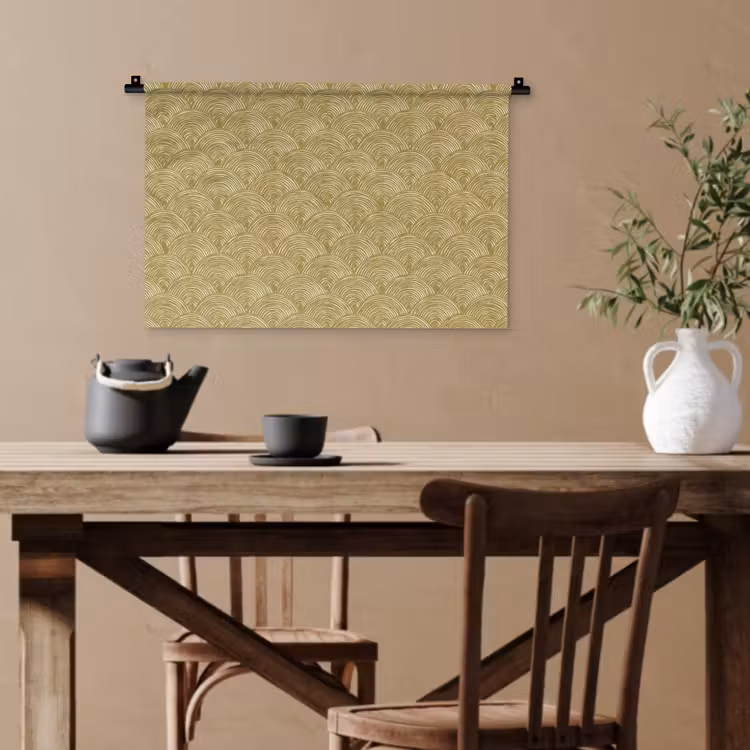 Waaier - Geometrisch - Groen Wandkleed katoen klein 269 -sfeer6