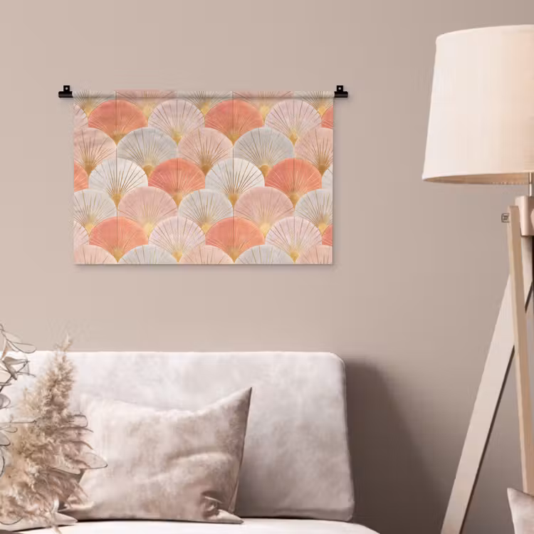 Waaiers - Goud - Roze Wandkleed katoen klein 269 -sfeer4