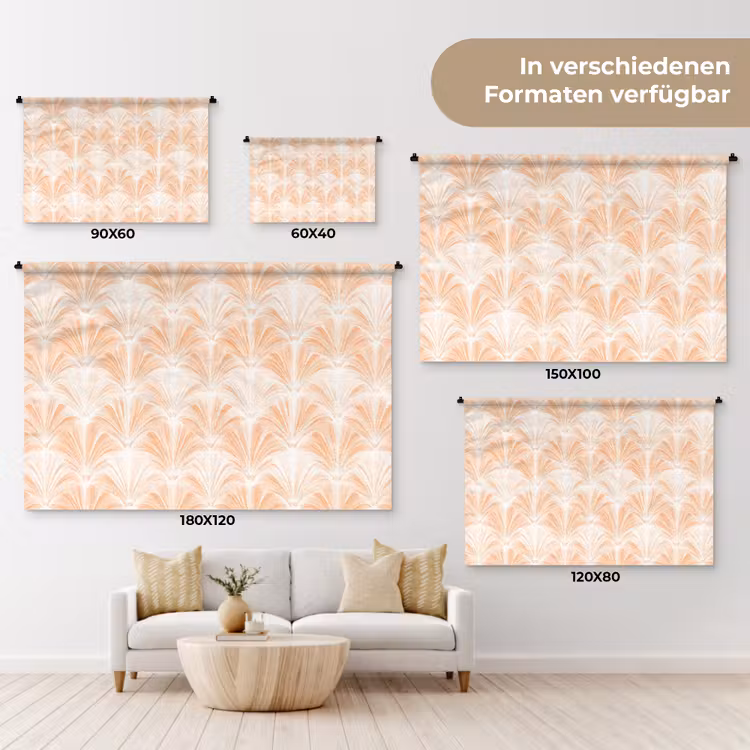 Waaier - Patroon - Perzik Wandkleed katoen klein 269 -tsfeer8_DE