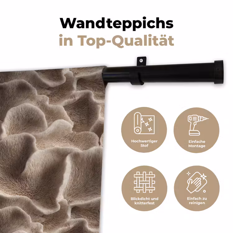 Waaiervorm - Beige - Vezel textuur Wandkleed katoen klein 269 -tsfeer2_DE
