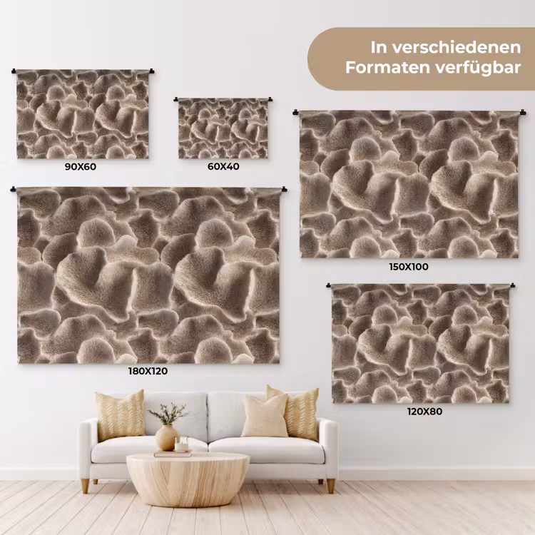 Waaiervorm - Beige - Vezel textuur Wandkleed katoen klein 269 -tsfeer8_DE