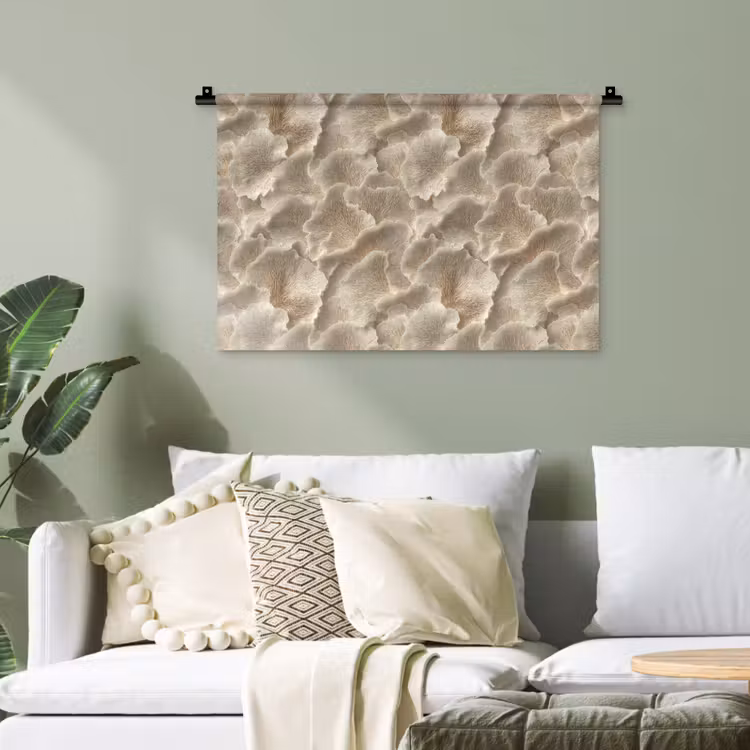 Waaierstructuren - Beige - Vezeltextuur Wandkleed katoen klein 269 -sfeer7
