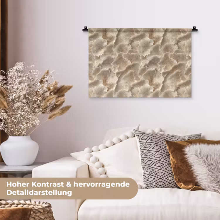Waaierstructuren - Beige - Vezeltextuur Wandkleed katoen klein 269 -tsfeer1_DE