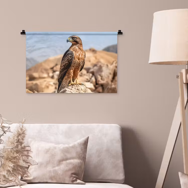 Valk - Vogel - Rots - Macht Wandkleed katoen klein -sfeer4