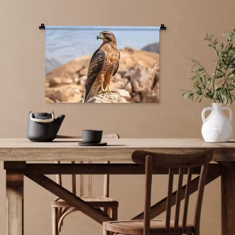 Valk - Vogel - Rots - Macht Wandkleed katoen klein -sfeer6