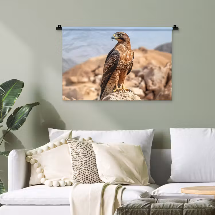 Valk - Vogel - Rots - Macht Wandkleed katoen klein -sfeer7