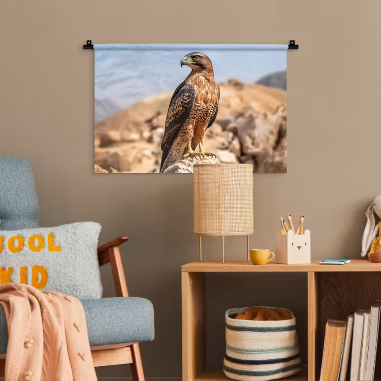 Valk - Vogel - Rots - Macht Wandkleed katoen klein -wsfeer4_kind