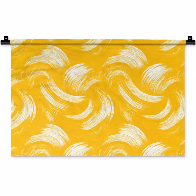 Verfstreken - Abstract - Dynamisch - Geel Wandkleed katoen klein 269 -zz3d