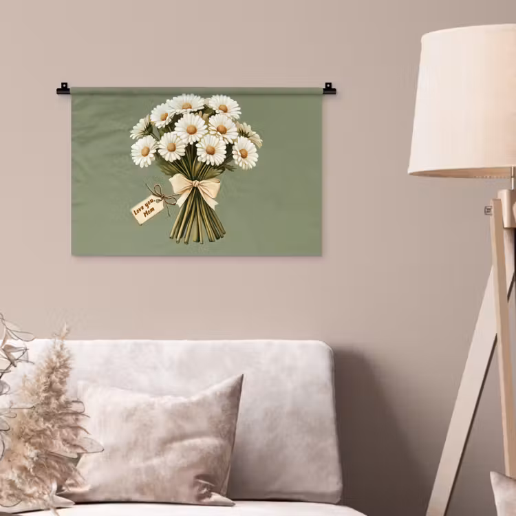 Lint - Boeket - Groen - Quote Wandkleed katoen klein -sfeer4