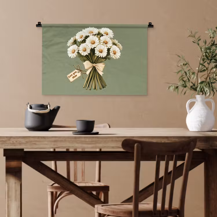 Lint - Boeket - Groen - Quote Wandkleed katoen klein -sfeer6