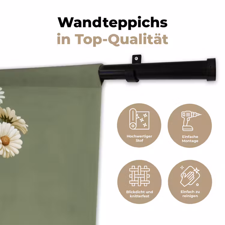 Lint - Boeket - Groen - Quote Wandkleed katoen klein -tsfeer2_DE