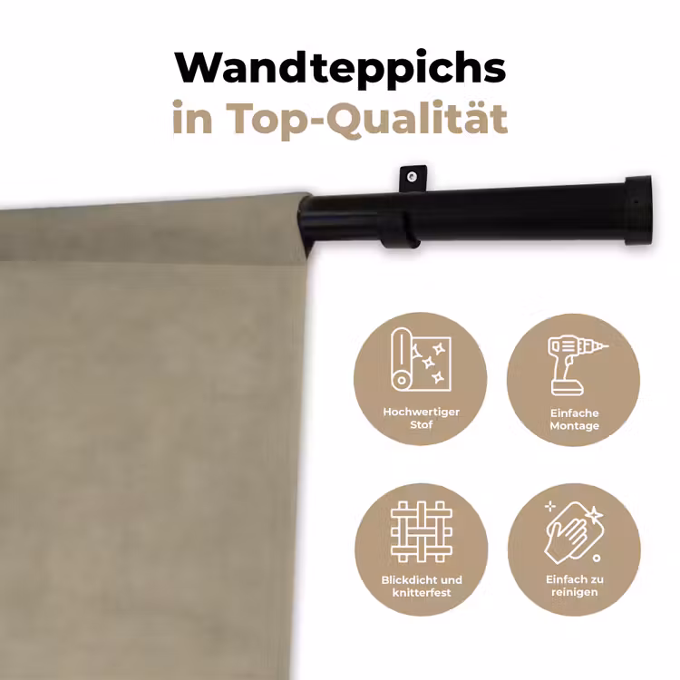 Taupekleur - Gewolkt textuur - Natuurlijk Wandkleed katoen klein 269 -tsfeer2_DE