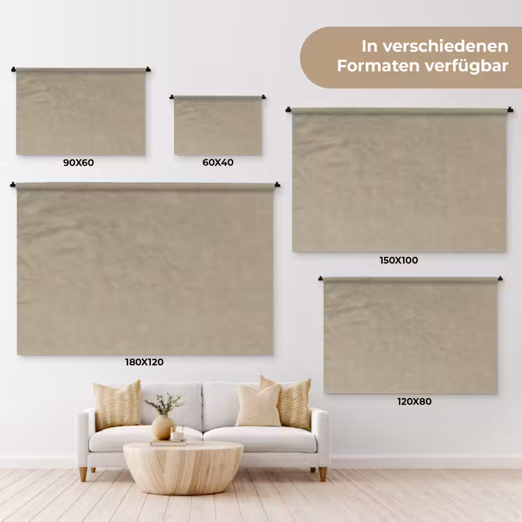 Taupekleur - Gewolkt textuur - Natuurlijk Wandkleed katoen klein 269 -tsfeer8_DE