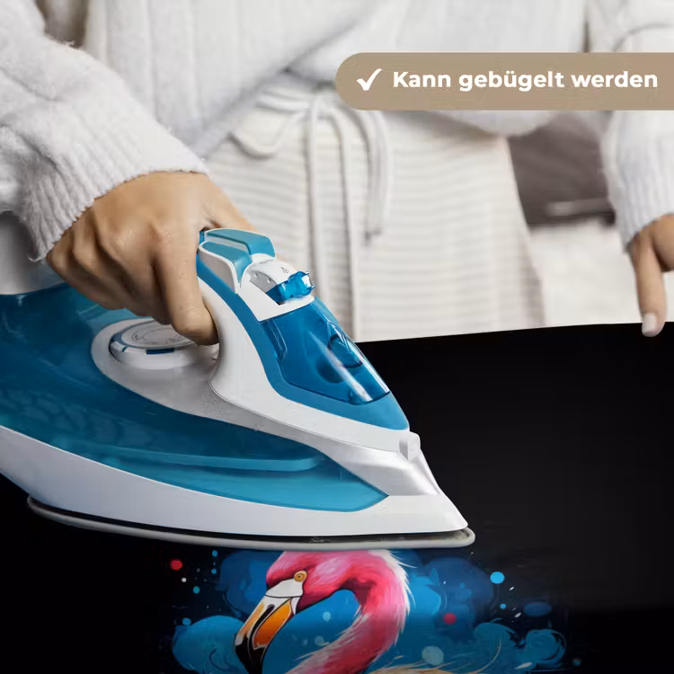 Gekleurde flamingo voor een verfexplosie Wandkleed katoen klein -tsfeer9_DE