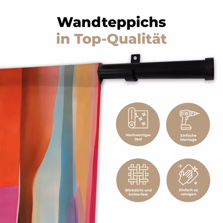 Kleurbanen - Verticaal - Kleurrijk Wandkleed katoen klein -tsfeer2_DE