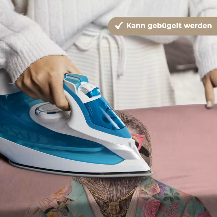 Luiaard - Bloemenprint - Bril - Roze Wandkleed katoen klein -tsfeer9_DE