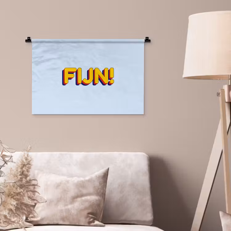 Fijn - Geel - Oranje Wandkleed katoen klein -sfeer4