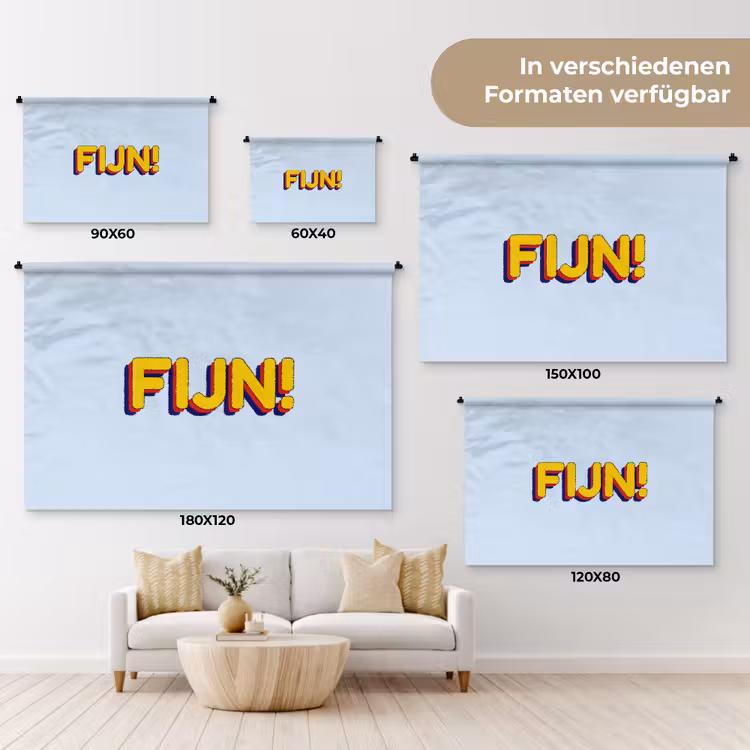 Fijn - Geel - Oranje Wandkleed katoen klein -tsfeer8_DE