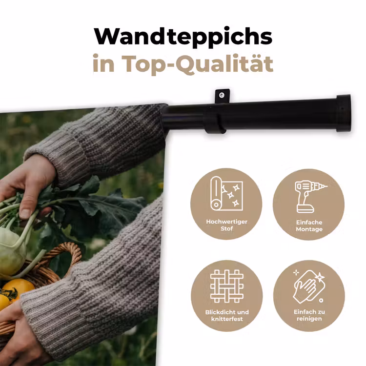 Veld - Groenten - Biologisch - Oogst Wandkleed katoen klein -tsfeer2_DE