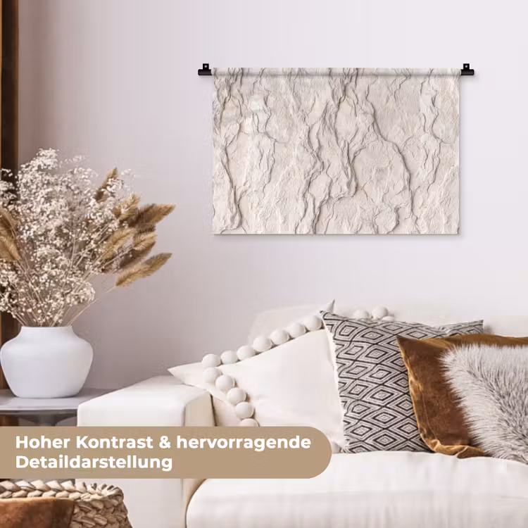 Rots - Structuur - Natuur - Beige - Abstract Wandkleed katoen klein -tsfeer1_DE