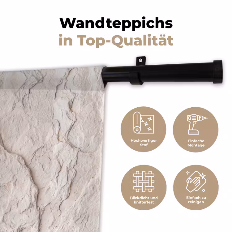 Rots - Structuur - Natuur - Beige - Abstract Wandkleed katoen klein -tsfeer2_DE