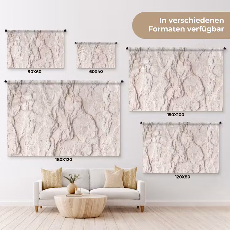 Rots - Structuur - Natuur - Beige - Abstract Wandkleed katoen klein -tsfeer8_DE