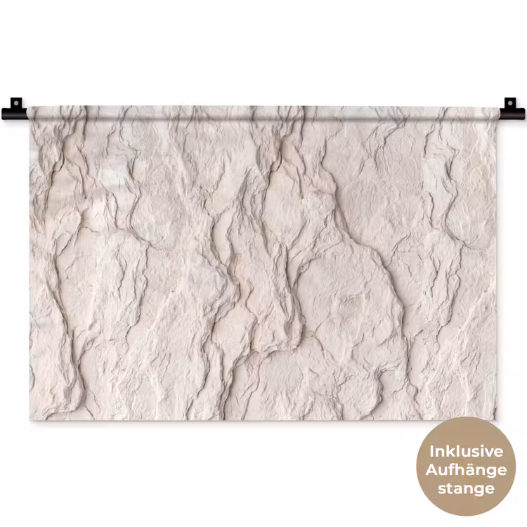 Rots - Structuur - Natuur - Beige - Abstract Wandkleed katoen klein -t3d_DE