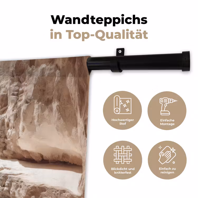 Rotsen - Zee - Zand - Kloof Wandkleed katoen klein -tsfeer2_DE