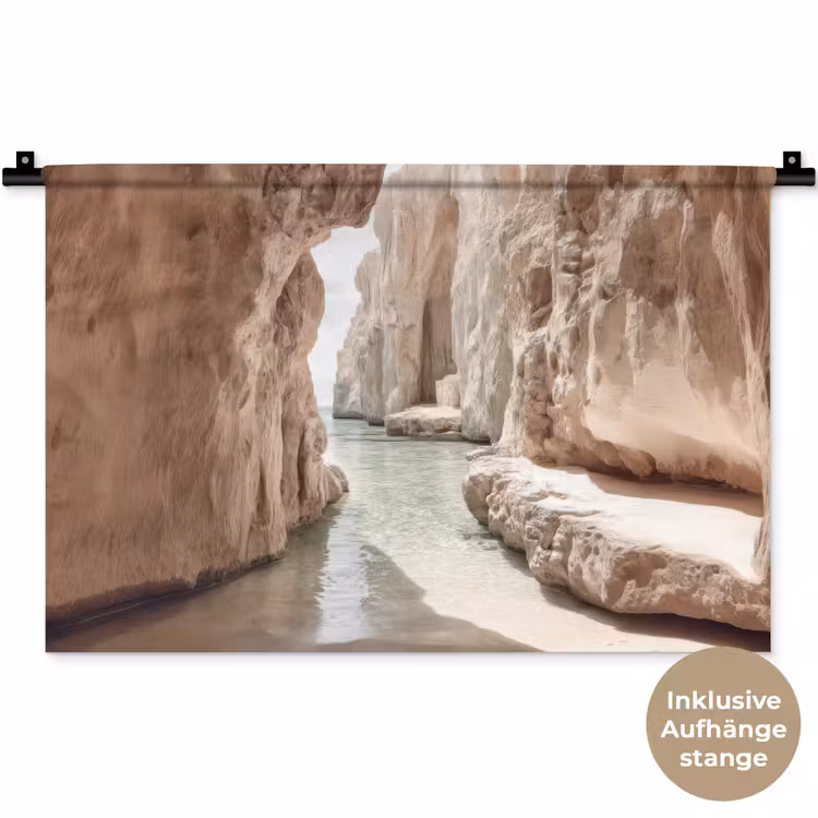 Rotsen - Zee - Zand - Kloof Wandkleed katoen klein -t3d_DE