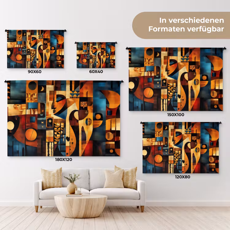 Figuren - Abstract - Symbolen Wandkleed katoen klein -tsfeer8_DE