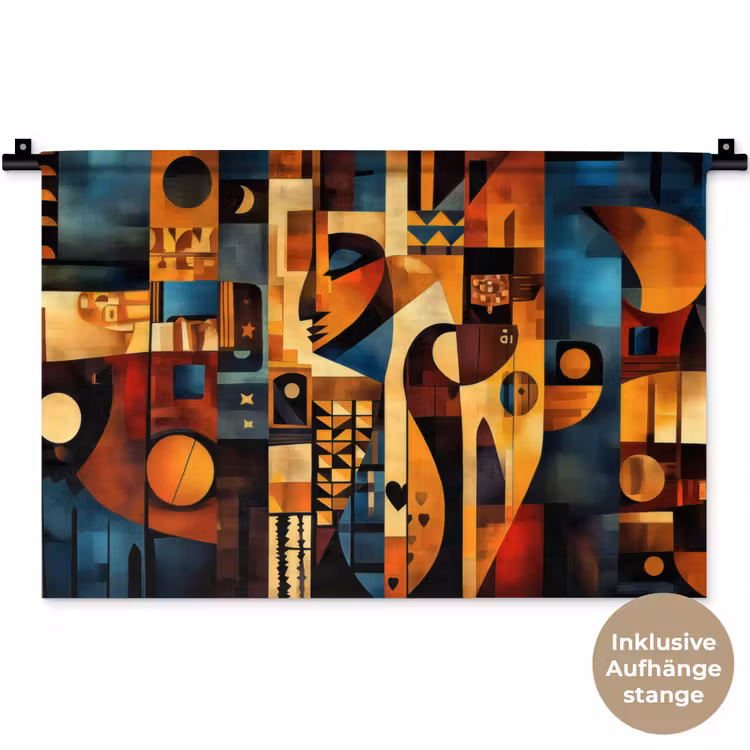 Figuren - Abstract - Symbolen Wandkleed katoen klein -t3d_DE