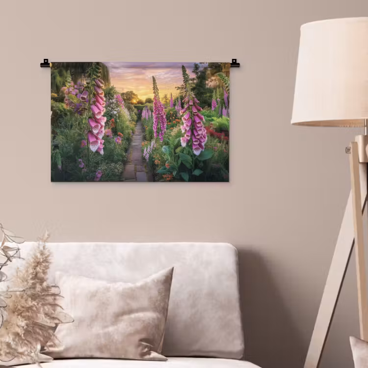 Vingerhoedskruid - Bloemen - Tuin Wandkleed katoen klein -sfeer4