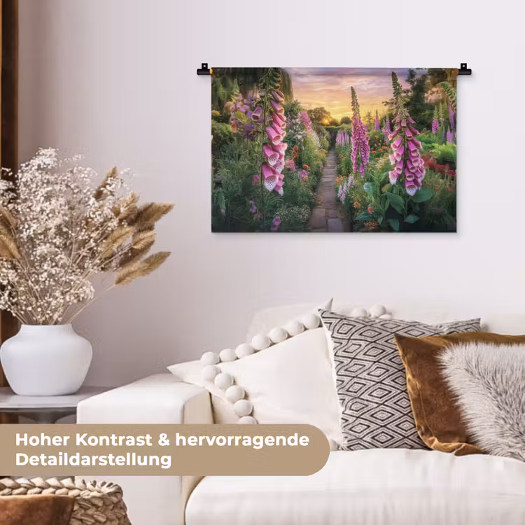 Vingerhoedskruid - Bloemen - Tuin Wandkleed katoen klein -tsfeer1_DE
